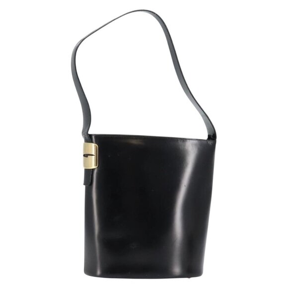 GUCCI Shoulder Bag Enamel Black Gold - Picture 8 of 16